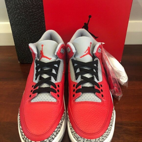 NIKE AIR JORDAN 3 RETRO SE RED CEMENT MENS BNIB DEADSTOCK - Picture 6 of 7